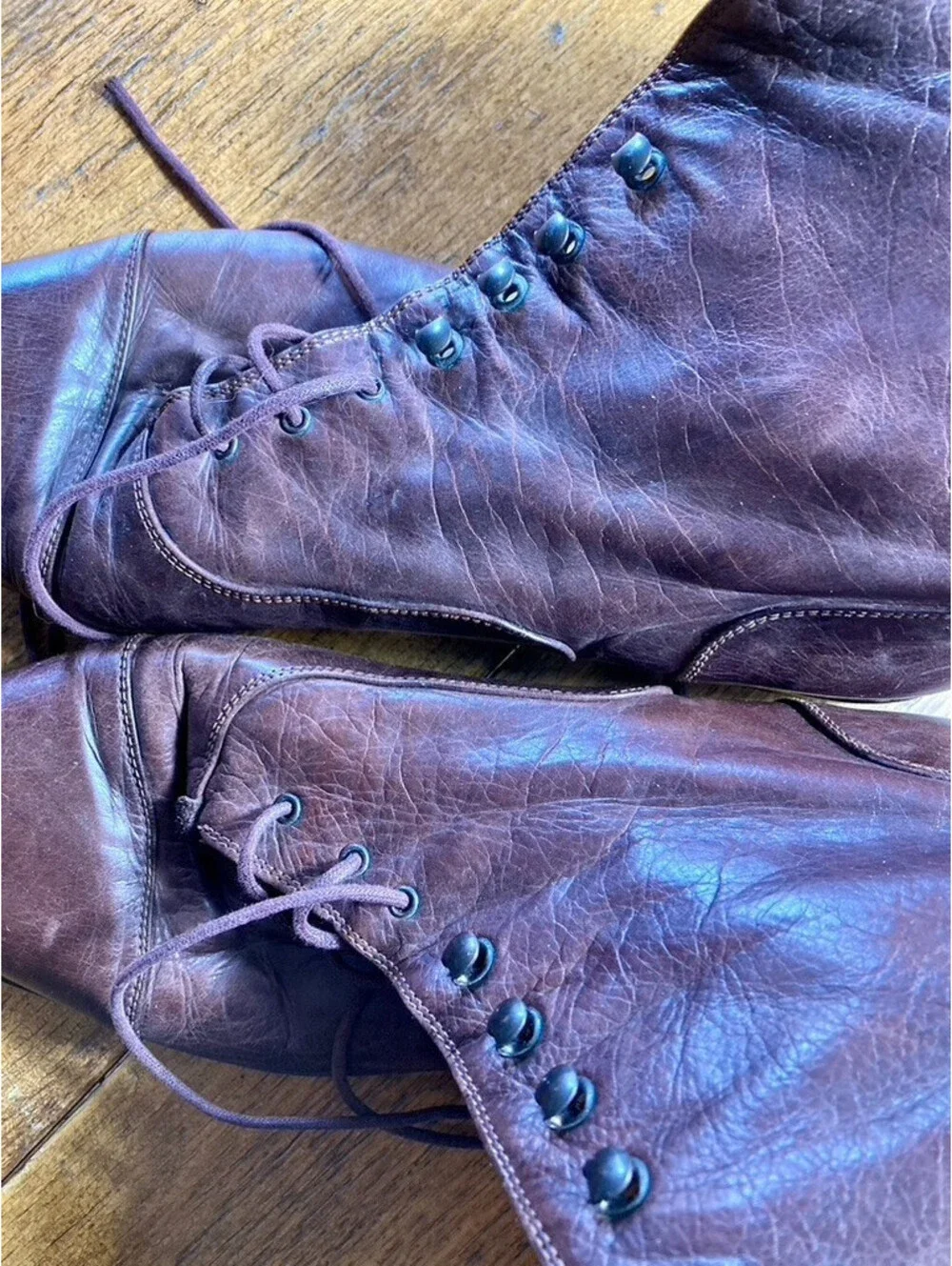 80's Style Charles David  Lace-Up Granny Boots Size 10 B